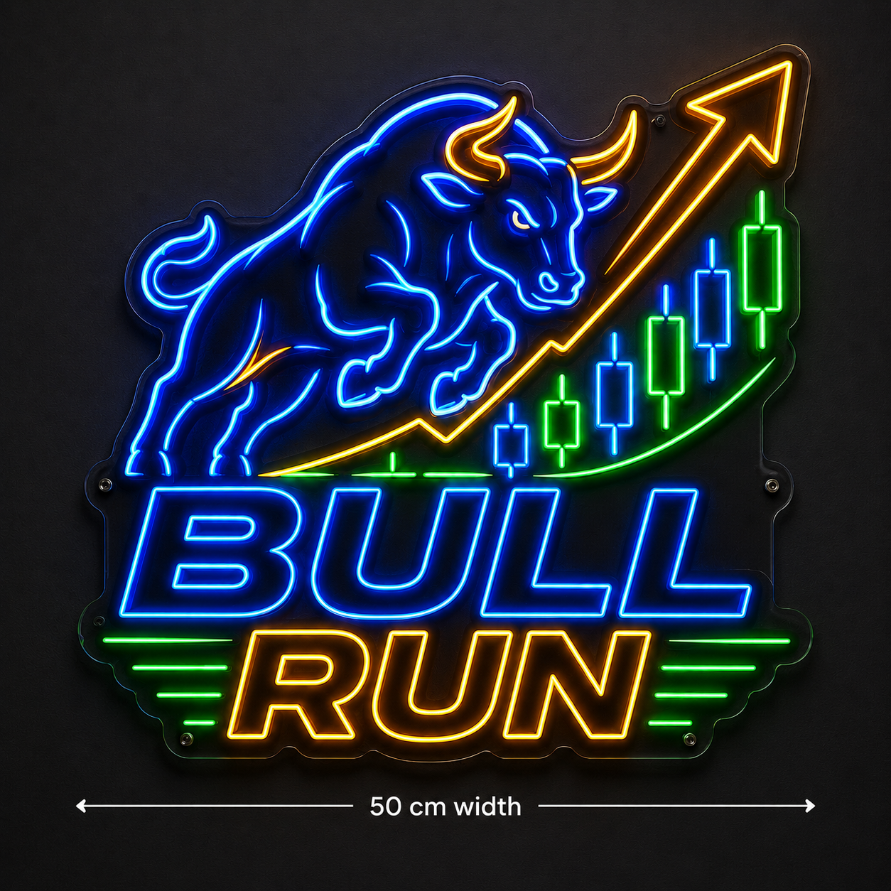 Bull Run Neon LED Schild 50cm